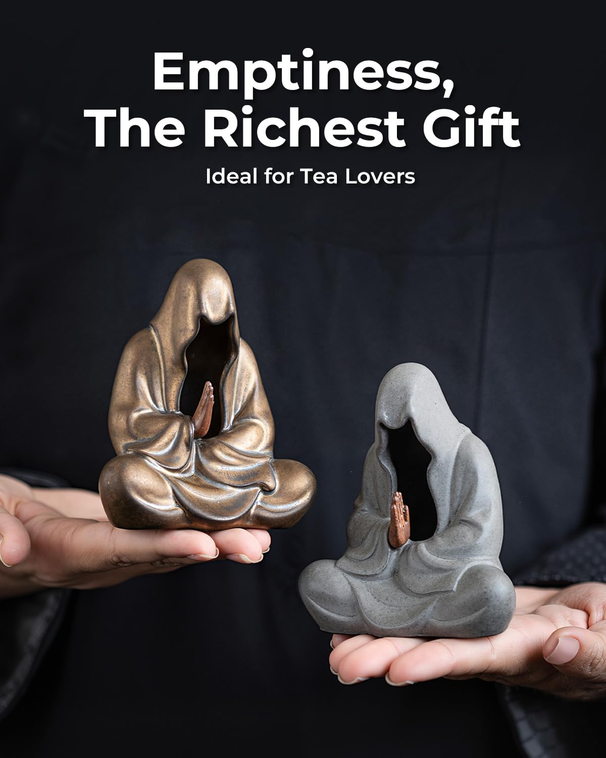 Ceramic Zen Figurine Faceless Tea Pet (Zen Grey)