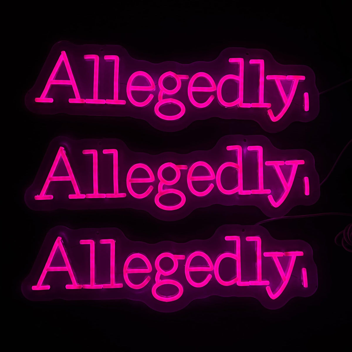Allegedly LED Neon Sign Funny Quote Wall Decor Modern Minimalist (Allegedly)