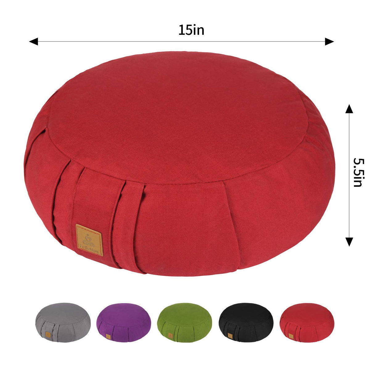 Round Buckwheat Meditation Cushion (Green)