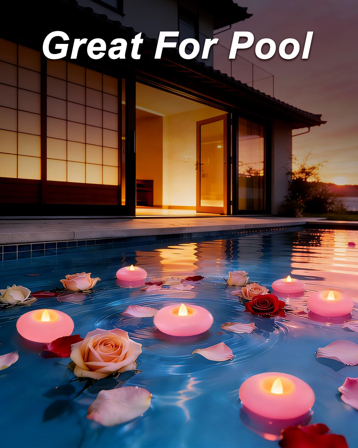 12Pack 3" Pink Flameless Floating LED Candle (Pink Base / 12 Pack)