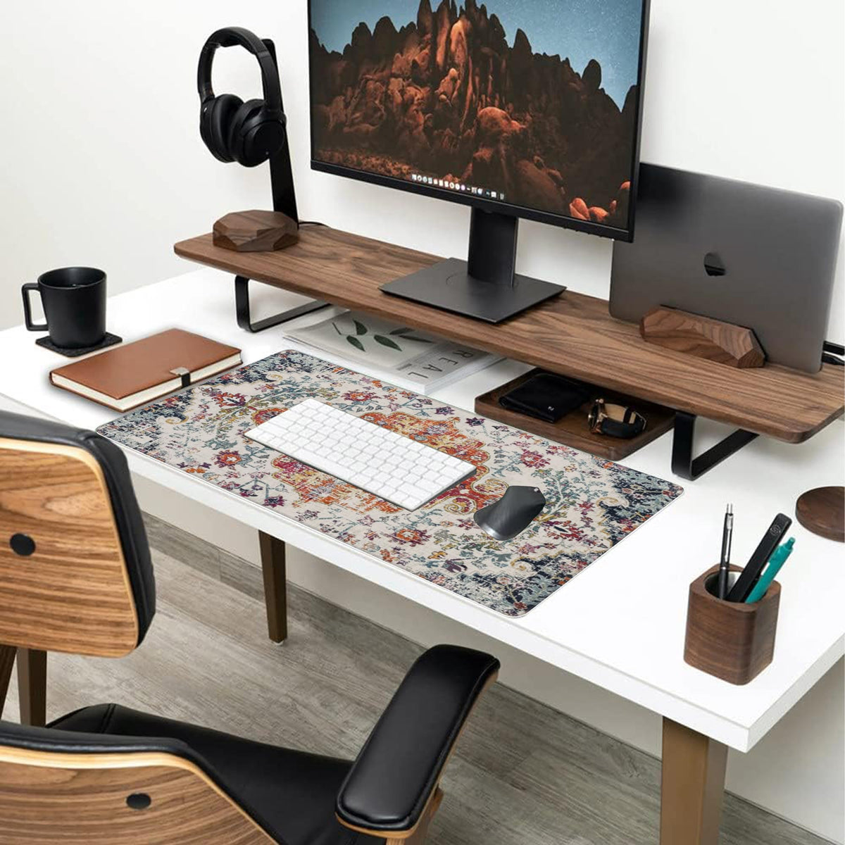 Large Gaming Mouse Pad for Desk (35.4" x 15.7" / Boho Carpet Style-1)