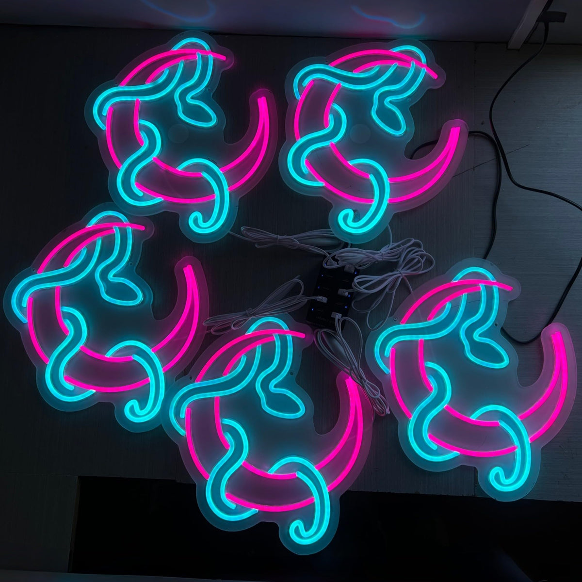 Snake On Moon Neon Sign Mystic Spiritual Space LWall Decor (Moon Snake-Pink)