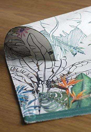 Placemats Set of 4 Reusable 100% Cotton (061 - Tropiques / 13" X 19" (Pack of 4))