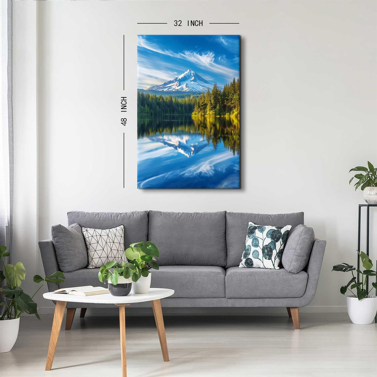 Mt Hood Mountain Wall Art Mountains Pictures Living Room Decor National Park Canvas Prints Posters Nature Landscape Wall Decor Forest Lake Scenic Painting Artwork for Bedroom Home Decorations 32x48" (48"L x 32"W / Mt Hood)