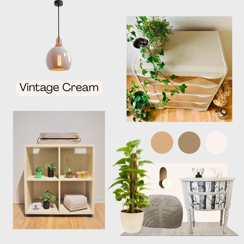 VINTAGE CREAM Furniture Chalk Paint for DIY (Vintage Cream / 128 Fl Oz (Pack of 1))
