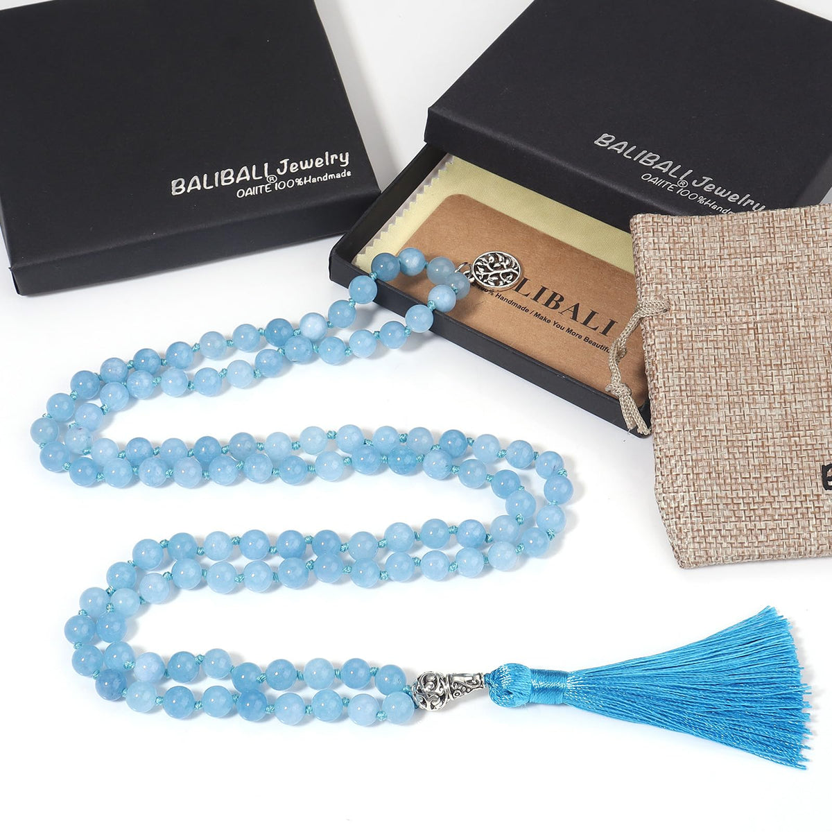 108 Mala Beads Semi (Aquamarine)