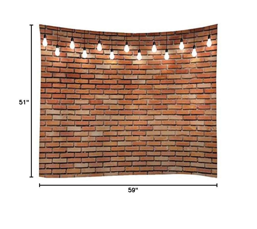 Red Brick Wall Print Fabric Tapestry Decorative Wall Art Tablecloth Bedspread Picnic Blanket Beach Throw Blanket Multifunctional for Bedroom Hall Dormitory Living Room Hanging 59 x 51 inches (Red Brick Wall / 59"L x 51"W)