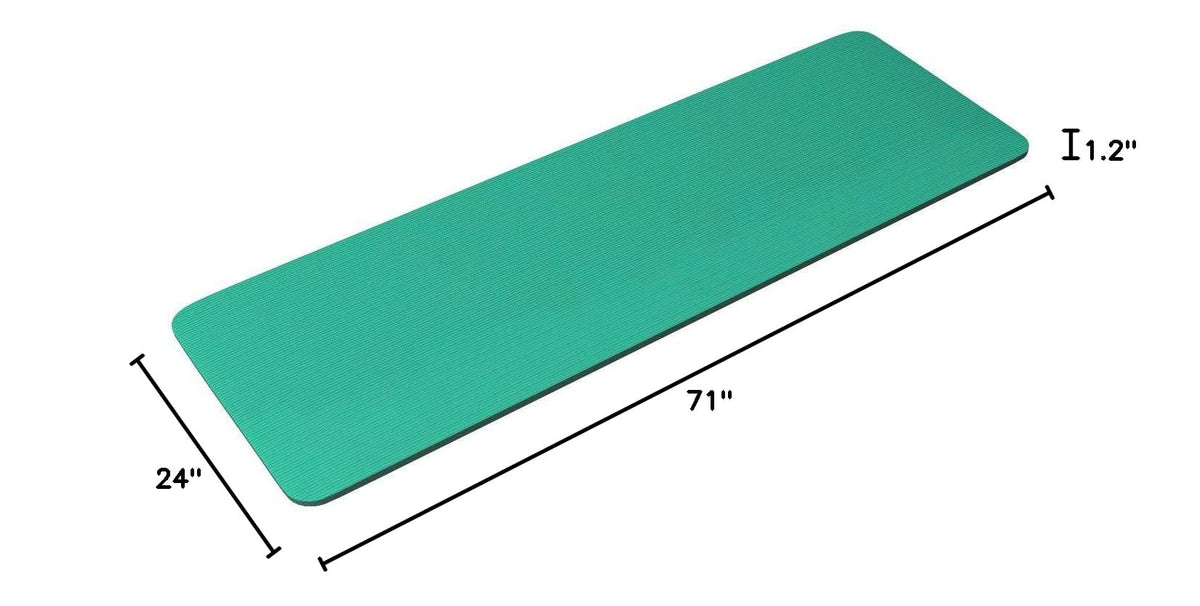 1/2-Inch Thick High Density Foam Exercise Yoga Mat with Carrying Strap – For Cushioning The Body Against Hard Floors – Mat Only – Green (Green)