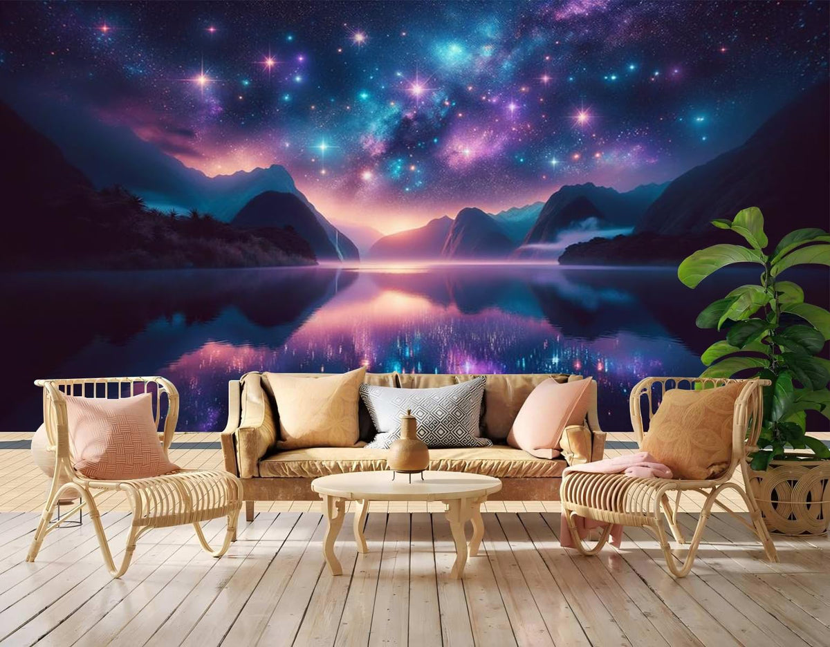 Peel and Stick Wall Mural Wallpaper Night Sky 114"×82" Decor G20 (G20 / 114" x 82")