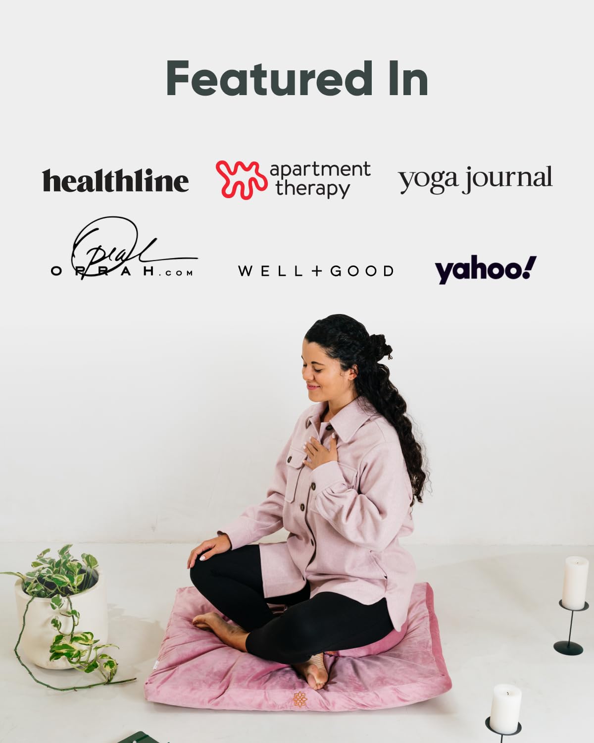 Velvet Zabuton Meditation Mat (Velvet - Pink)