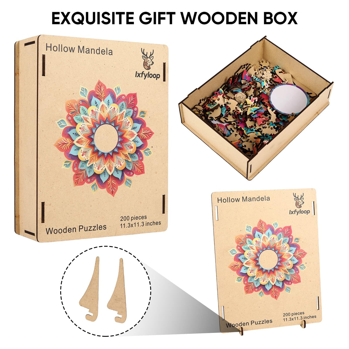 Mandala Wooden Puzzle (Hollow Mandela / Small)