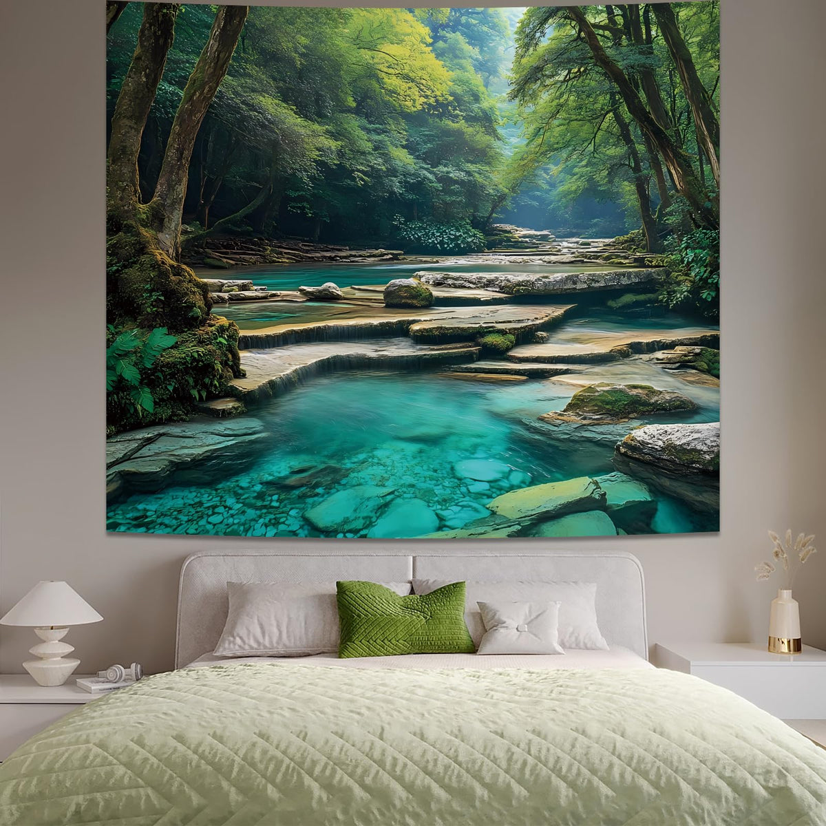 Nature Forest Tapestry for Bedroom Aesthetic (Forest Tapestry / 60"L x 51"W)