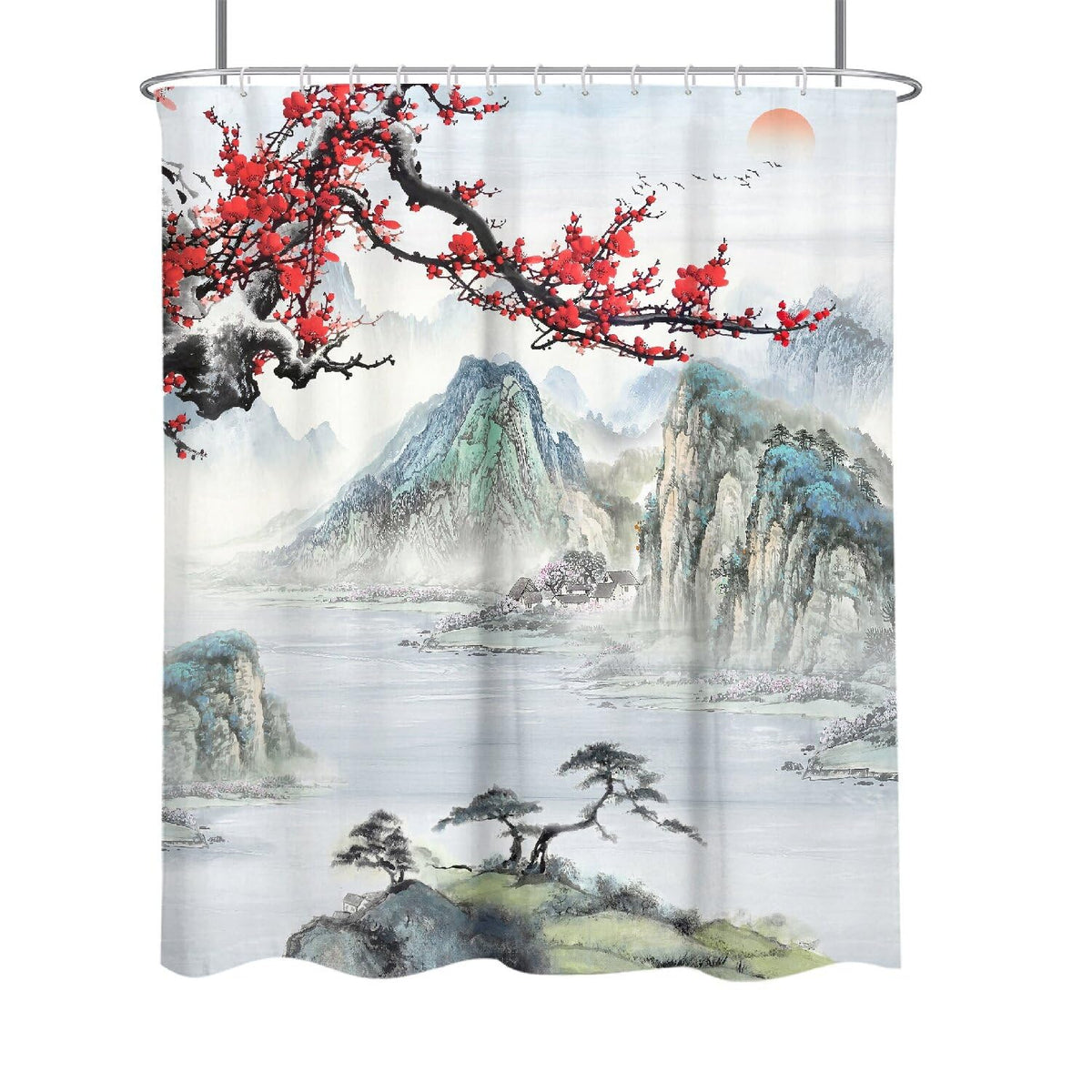Extra Long Shower Curtain 72x84 inch (Oriental / 72"W x 84"L (Pack of 1))