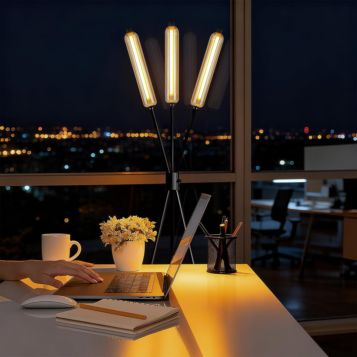 LED Tripod Floor Lamps for Living Room (Black-111A)