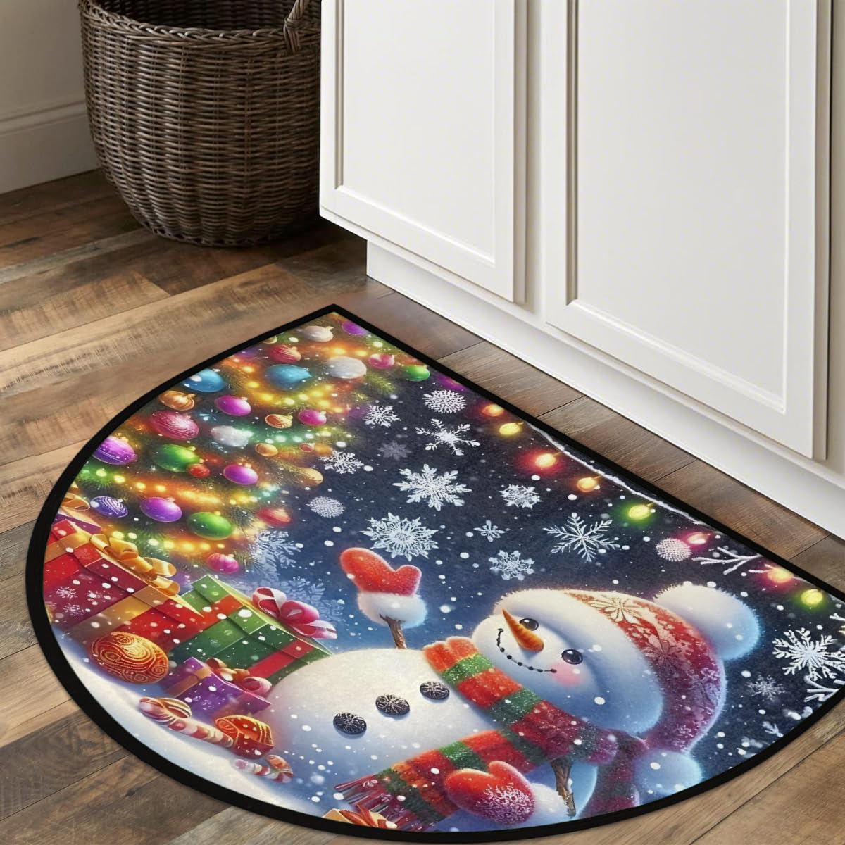 Christmas Half Round Door Mat Outdoor Welcome Entrance Doormat A3 (B-13 Christmas)