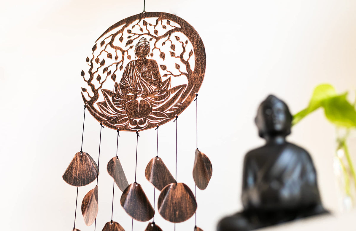 Shimmering Serenity Buddha Outdoor Garden Decor Wind Chime (Zen Buddha Serenity)