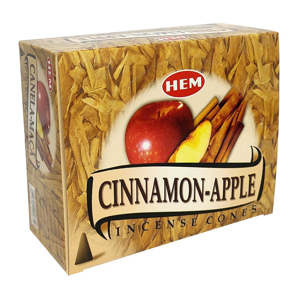 Incense Cone Holder Bundle with Hem Cinnamon Apple Incense Cones (Cinnamon Apple)