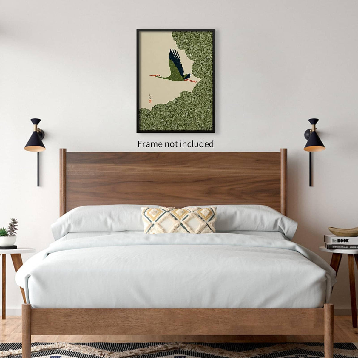 Vintage Japanese Flying Wall Art Nature Bird Pictures Aesthetics Posters Minimalist Animal Canvas Prints Nordic Nature Zen Calm 8x10in Unframed for Asian Syle Living Room Bedroom Office Decor (Unframed / Japanese Pictures / 10"L x 8"W)