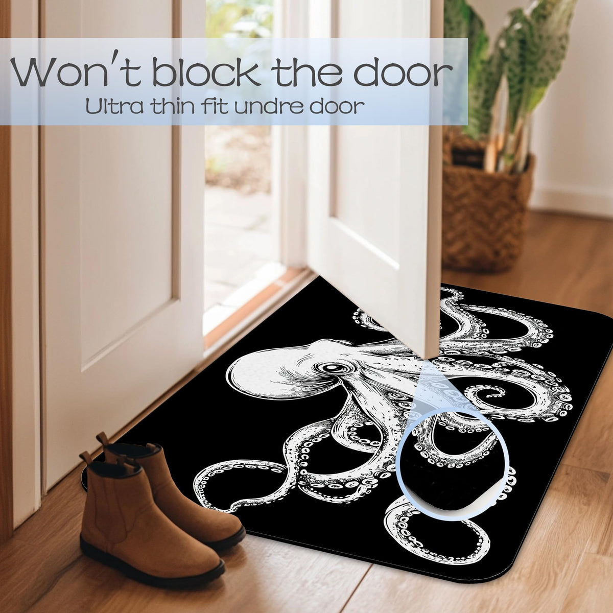 Bathroom Rug 29.5"x17" (Cute Octopus)