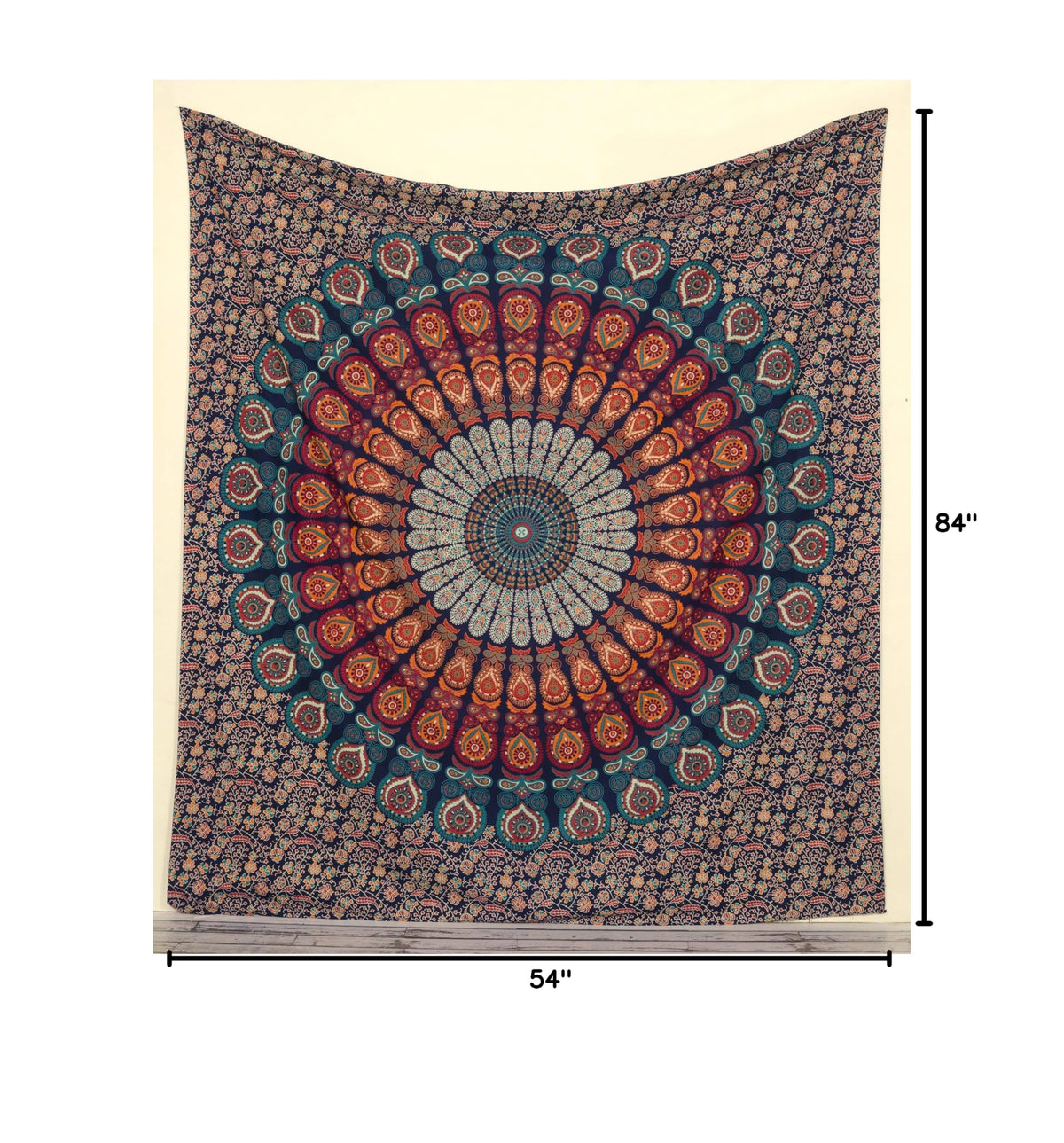 Popular Twin Hippie Indian Tapestry Elephant Mandala Throw Wall Hanging Gypsy Bedspread Twin 54x84 Inches (84"L x 54"W / Multicolor)