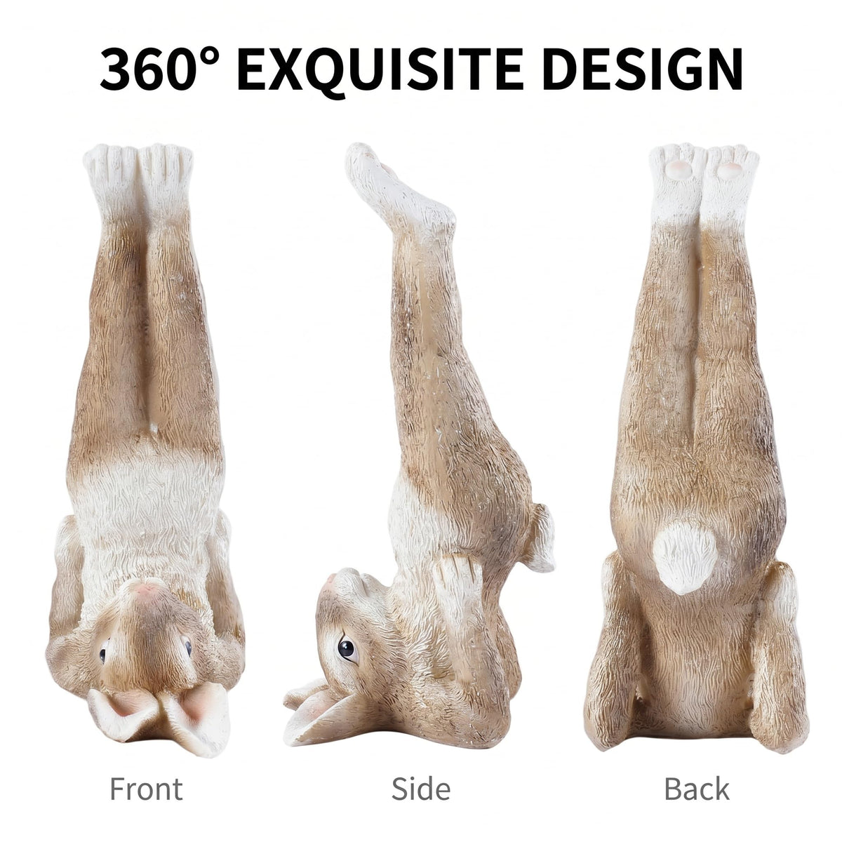 Yoga Bunny Figurines Resin Rabbit Statue Meditation Decor Zen Garden Decor Outdoor Easter Bunnies Decor Small Garden Statues for Outside Home and Outdoor Bunny Decor Yard (Handstand)