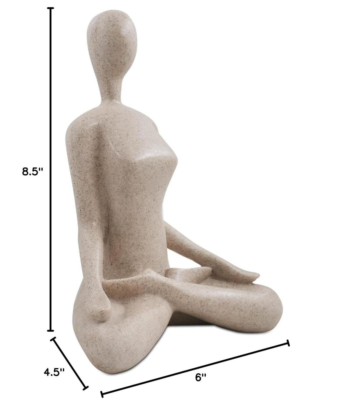 Yoga Sculpture Modern Accent Figurine for Living Room Workout Space Resin Desk Decor Yogis Statue Padmasana Lotus Posture (Thoughtful Pose)