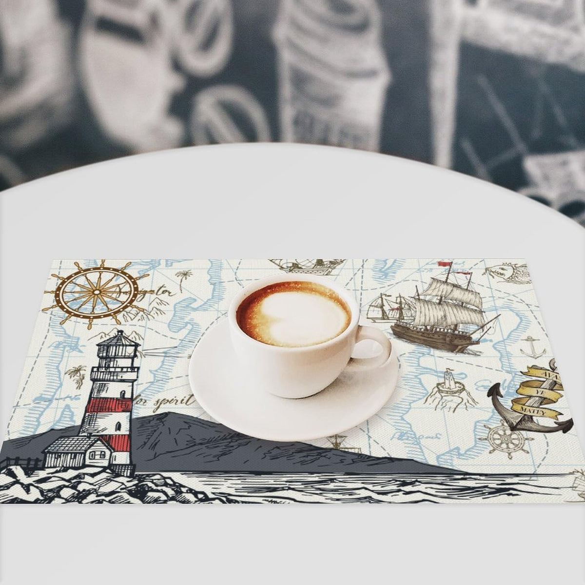 Nautical Placemat Set of 6 (Coastal-7 / 6pcs)