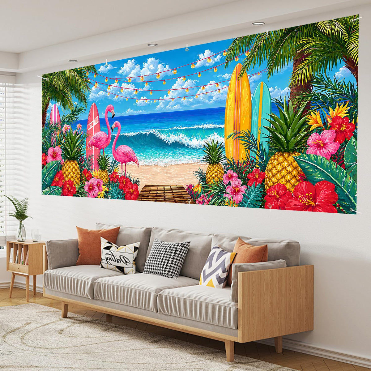 Tropical Beach Garage Door Banner Cover (205 / 7 x 16 ft)