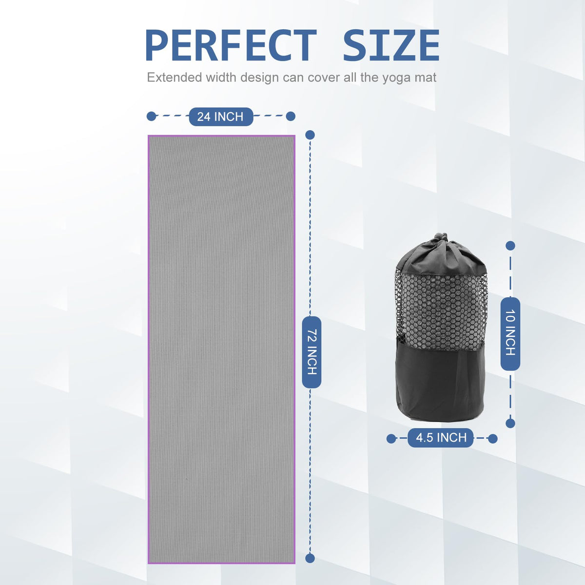 Hot Yoga Towel (Grey/ Purple)