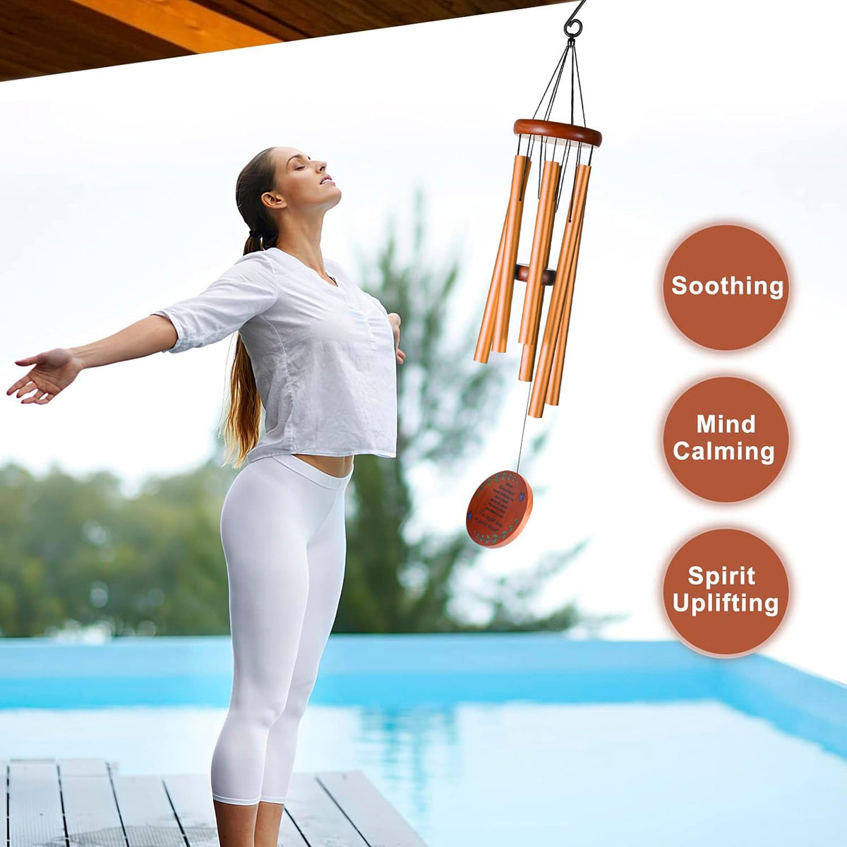 Memorial Wind Chimes (Gold - Round Design)