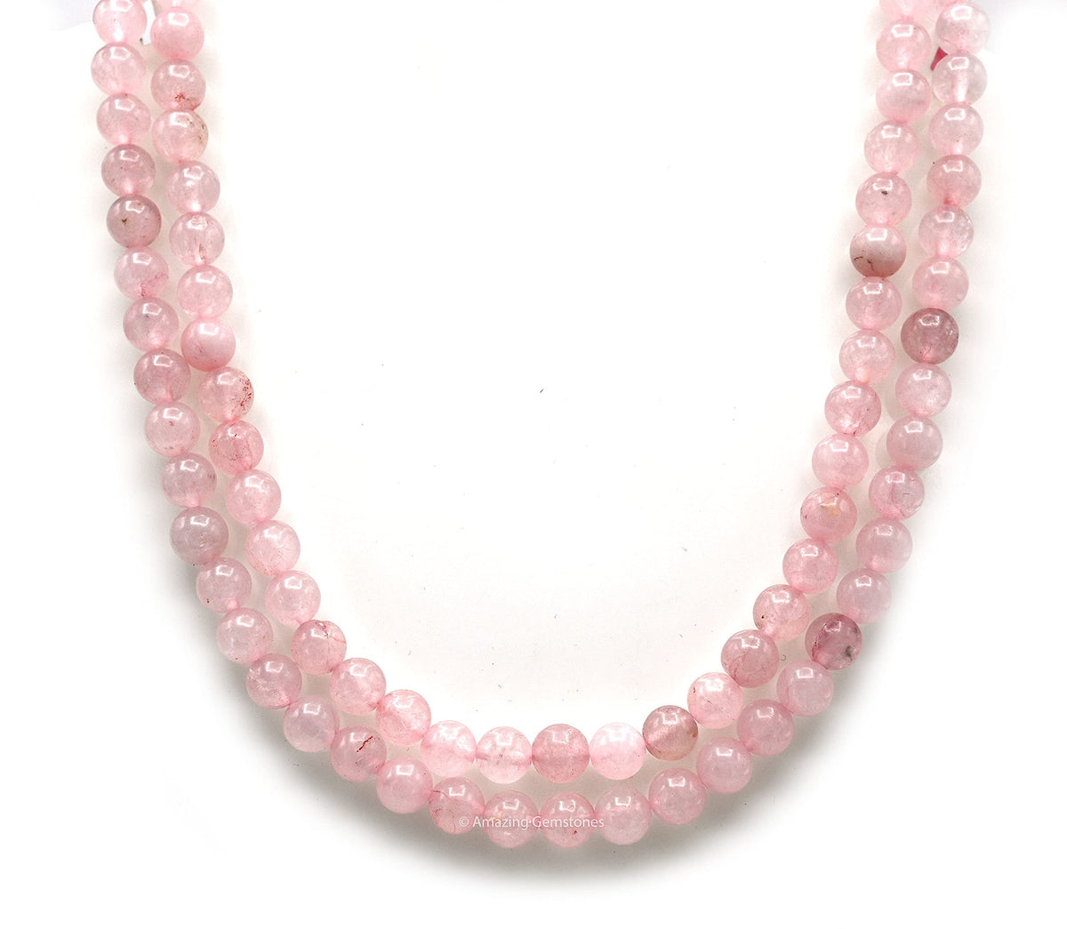 Rose Quartz Buddhist Prayer Beads Japa Mala with 108 Meditation Beads (Without Knots / Rose Quartz)