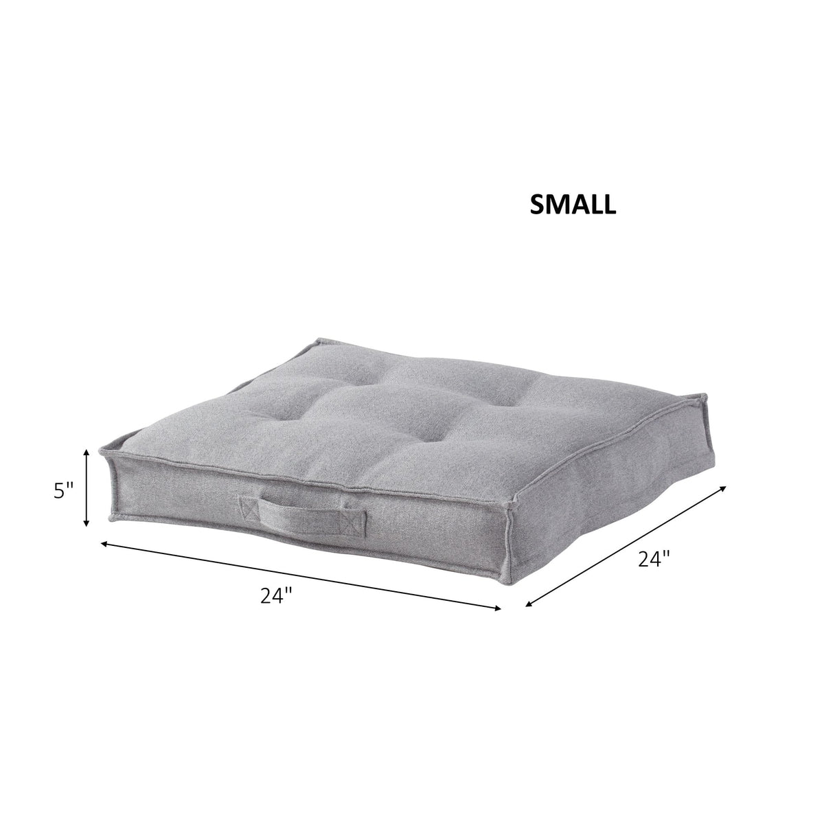 Square Tufted Floor Pillow with Removable Cover (Cement / Small (24"))