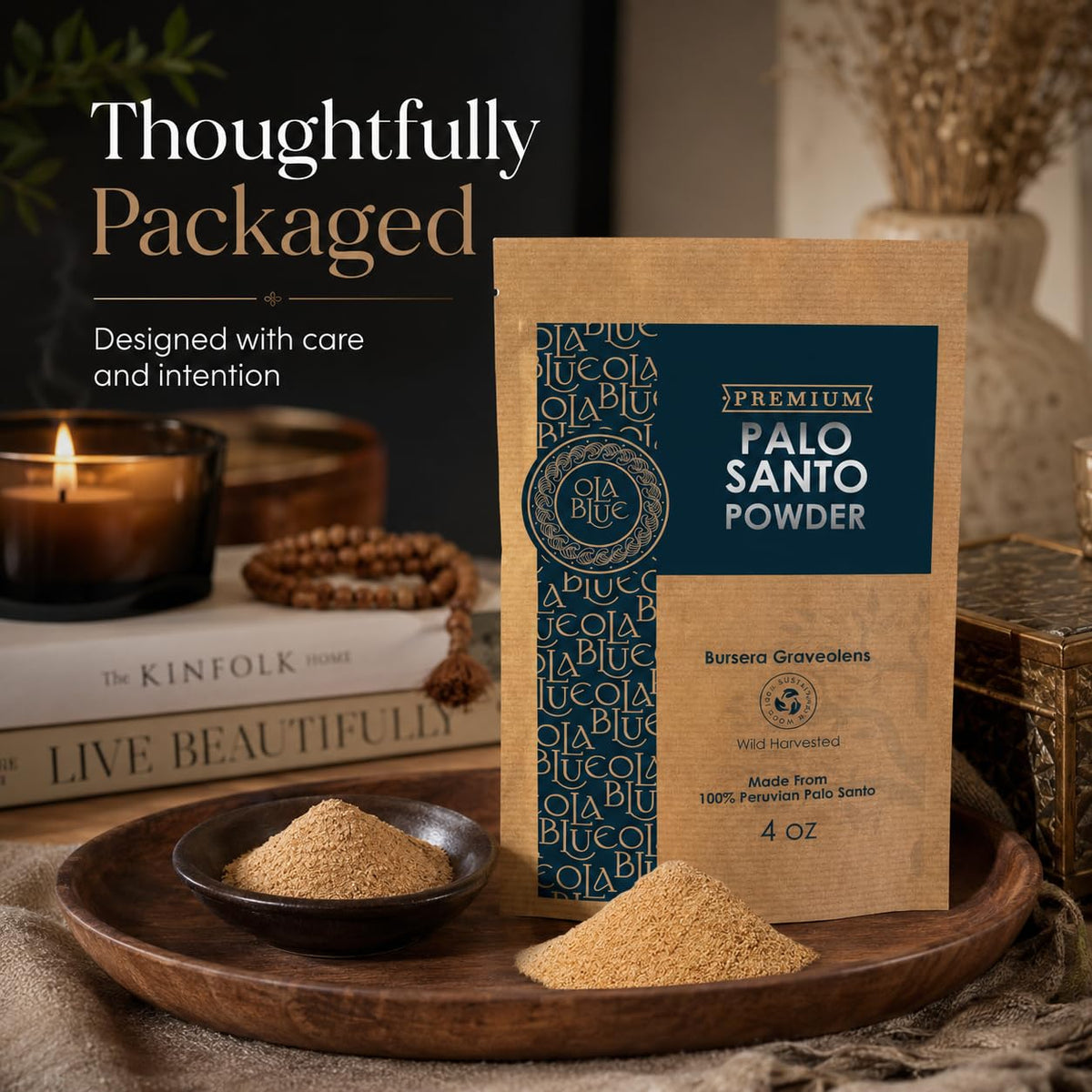 Palo Santo Powder 4oz Natural and Sustainable from Peru Incense Powder for Smudging