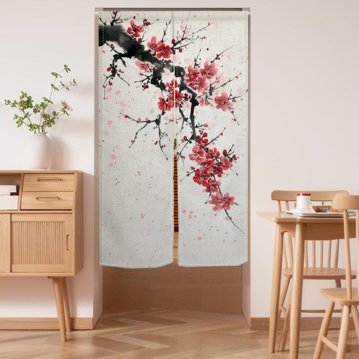 Japanese Noren Doorway Curtain (Red)