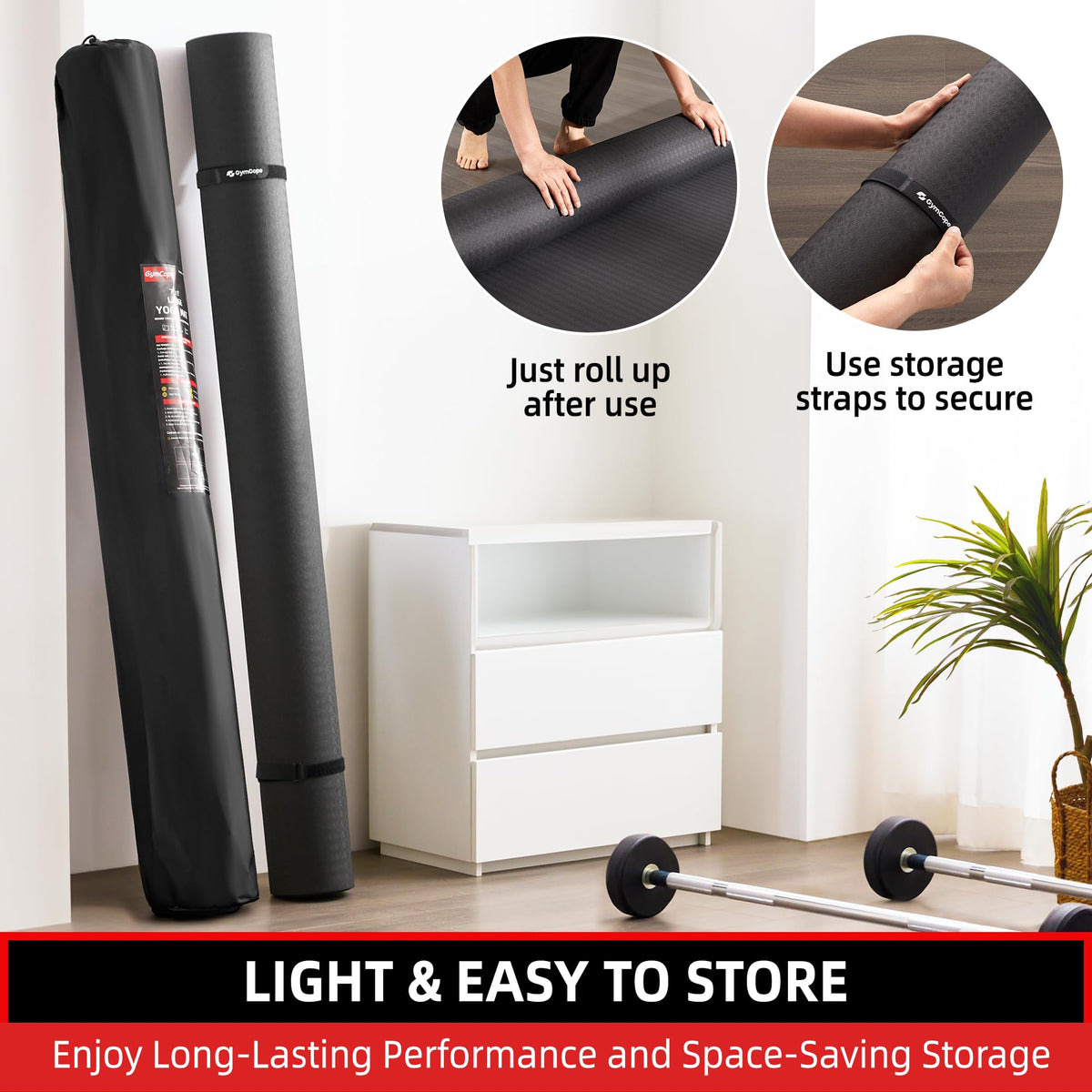 Extra Large Yoga Mat (72x48x1/2inch / Black)