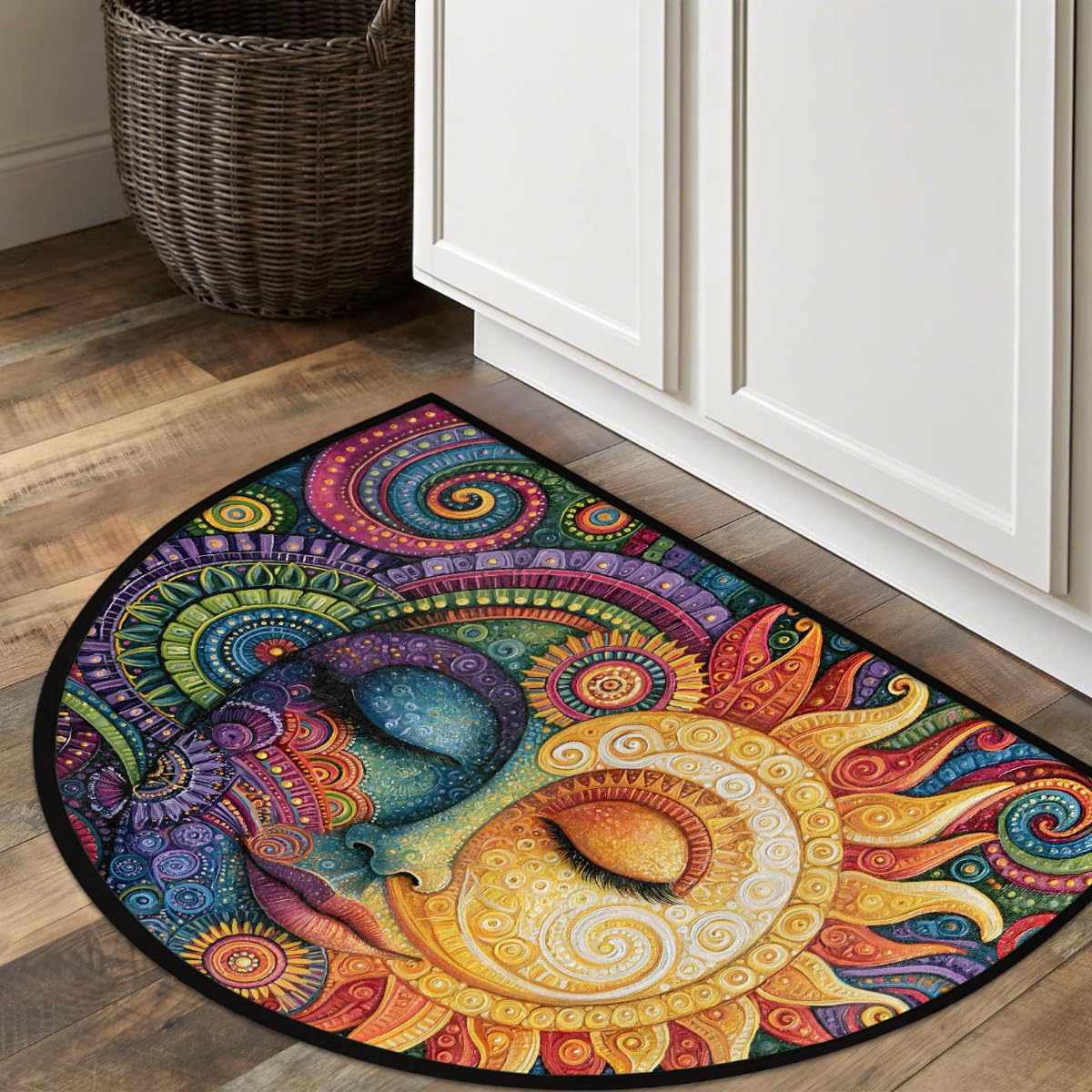 Moon Half Round Door Mat Semi Circle Rug Half Moon Doormat (B:e-41)