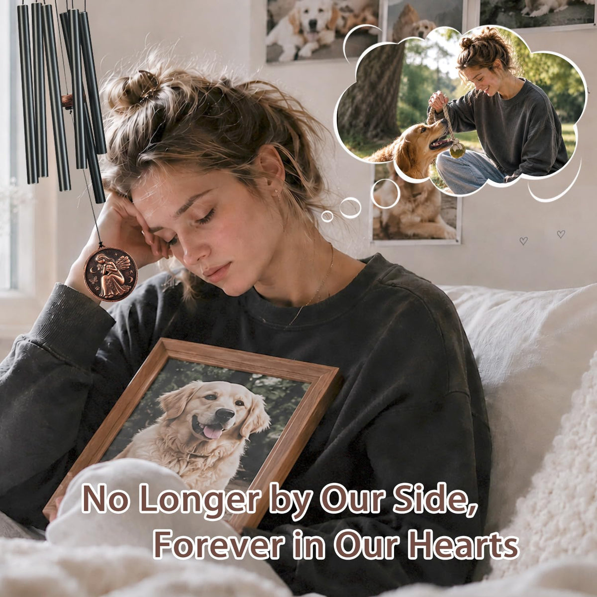 32" Pet Memorial Wind Chimes (32" Angel)