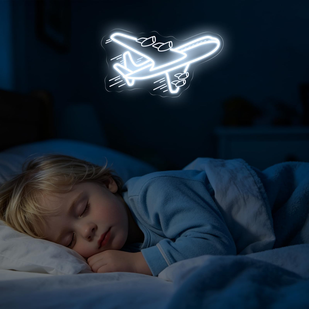 Airplane Neon Sign (Airplane-2-White)