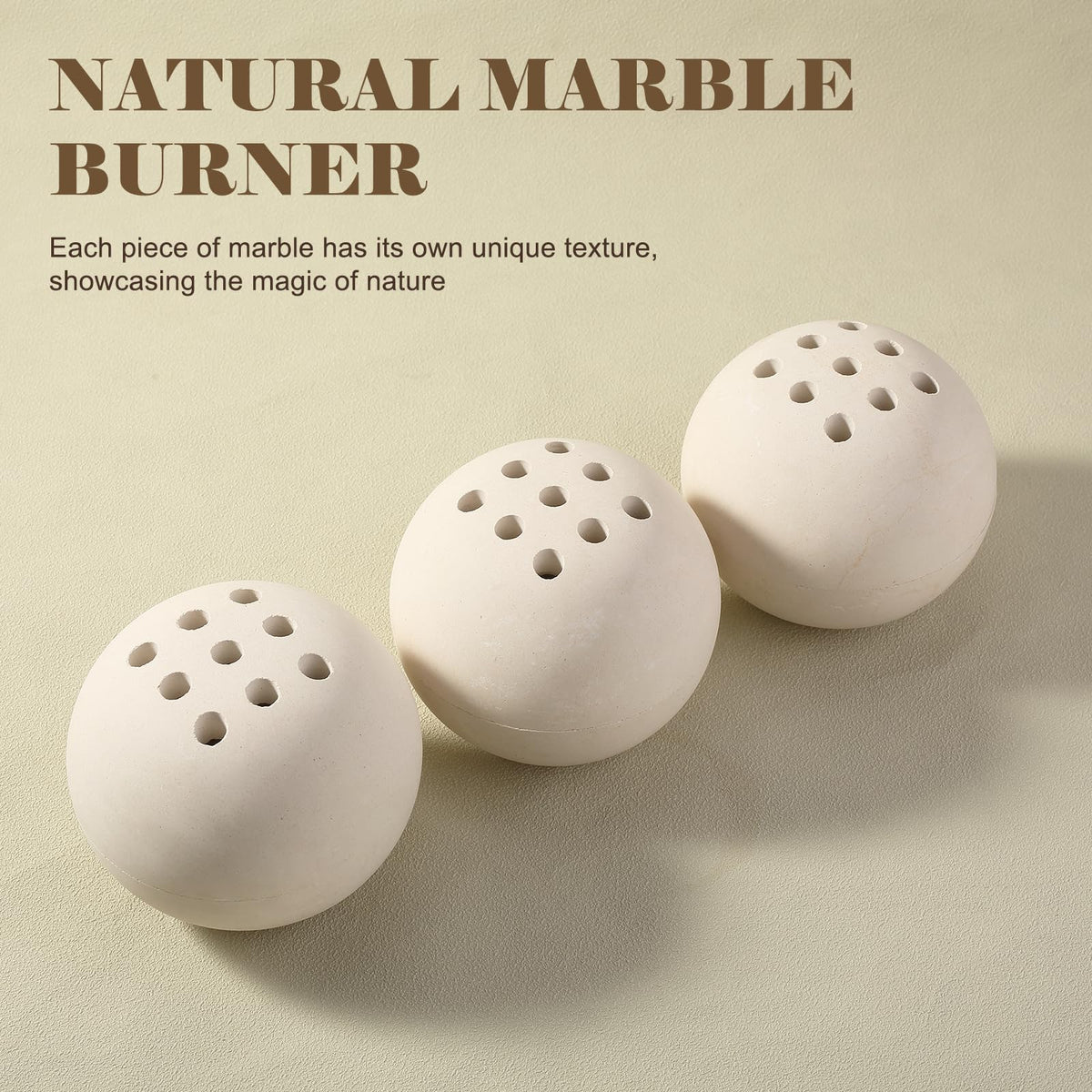 Marble Incense Burner (Sphere-beige)