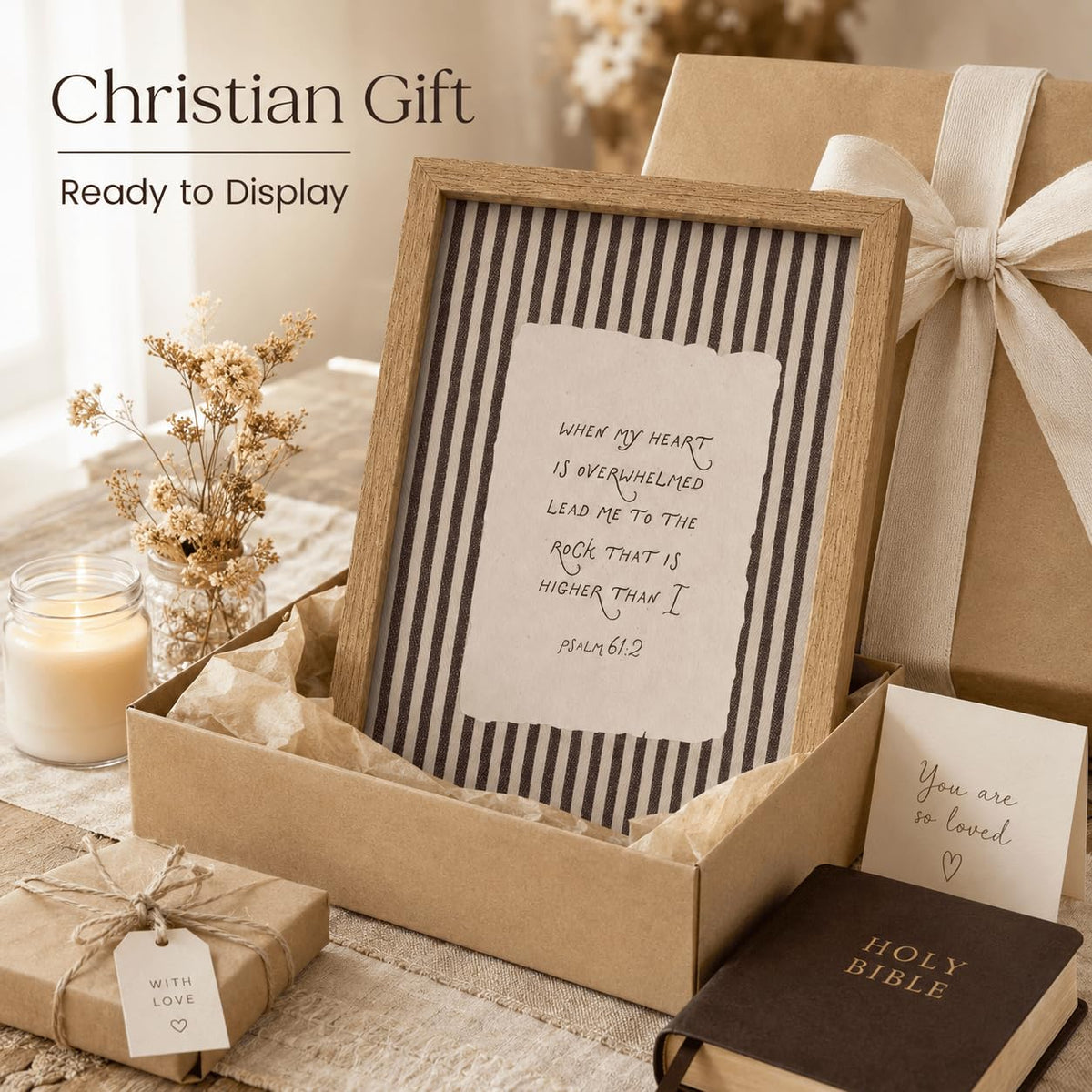 Bible Verse Framed Wall Art (Bible / 16"L x 12"W)