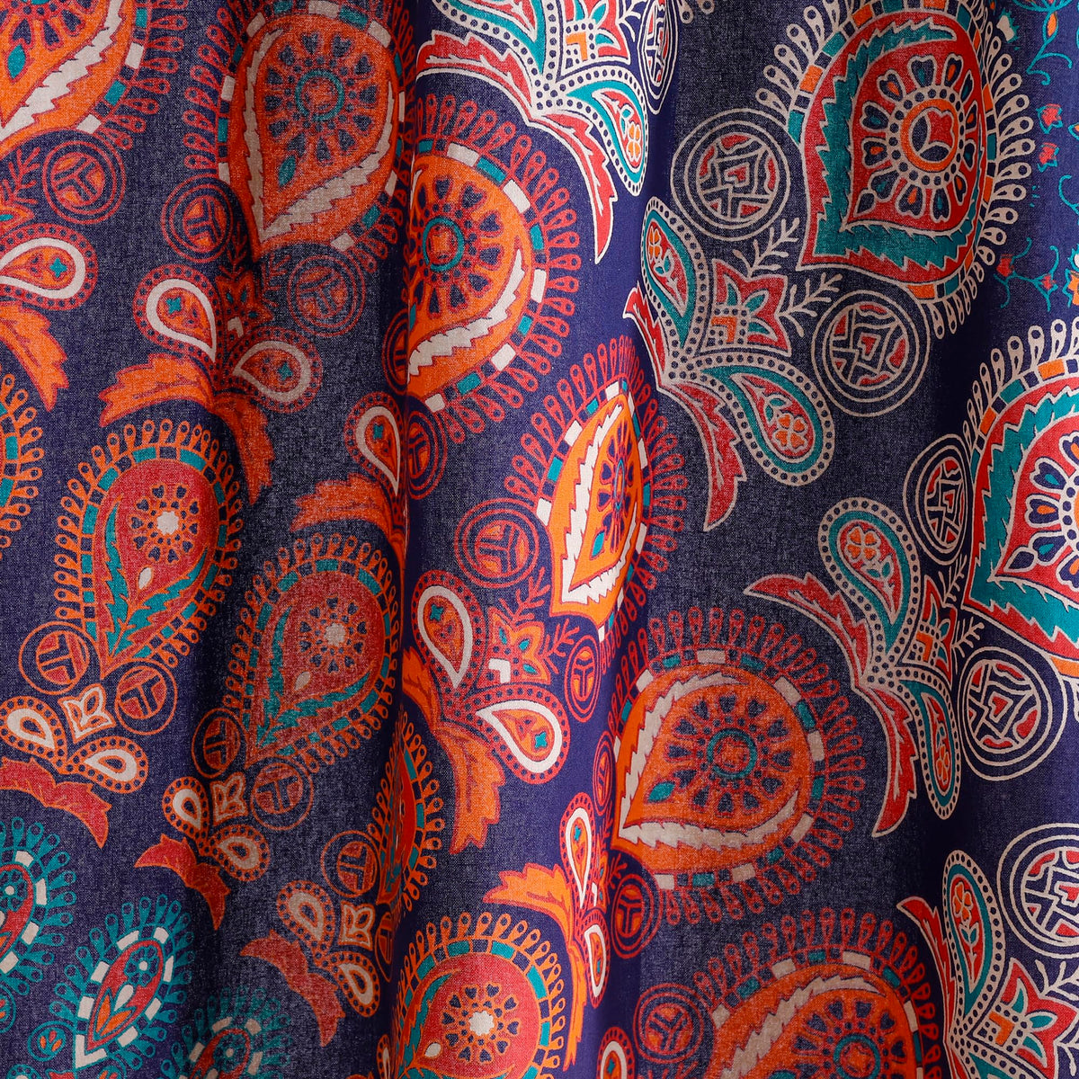 Blue Hippie Mandala Curtains 100 Inch Length for Living Room Bedroom 2 Panels Set Light Filtering Semi Sheer Window Curtains 84 Inch Width Boho Farmhouse Drapes W84xL100 Blue Multi (Blue Multi / 84"W x 100"L (Pack of 2))