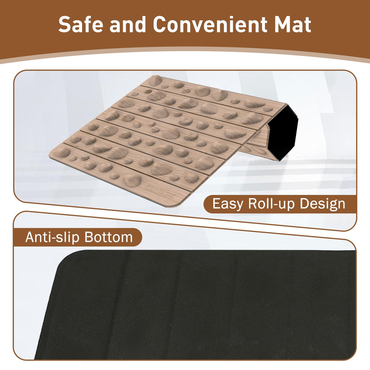 Portable Foot Massager Mat (Khaki - Small)