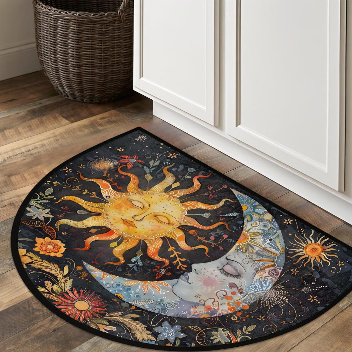 Moon Sun Half Round Door Mat Non (A:a-2)