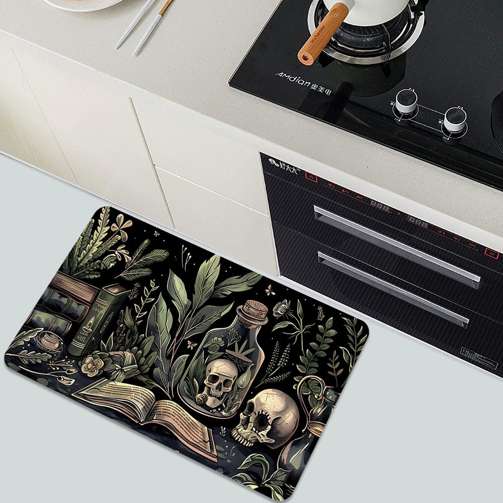 Bath Mat Bathroom Rug (Books and Skulls- / 20 x 31 inches)