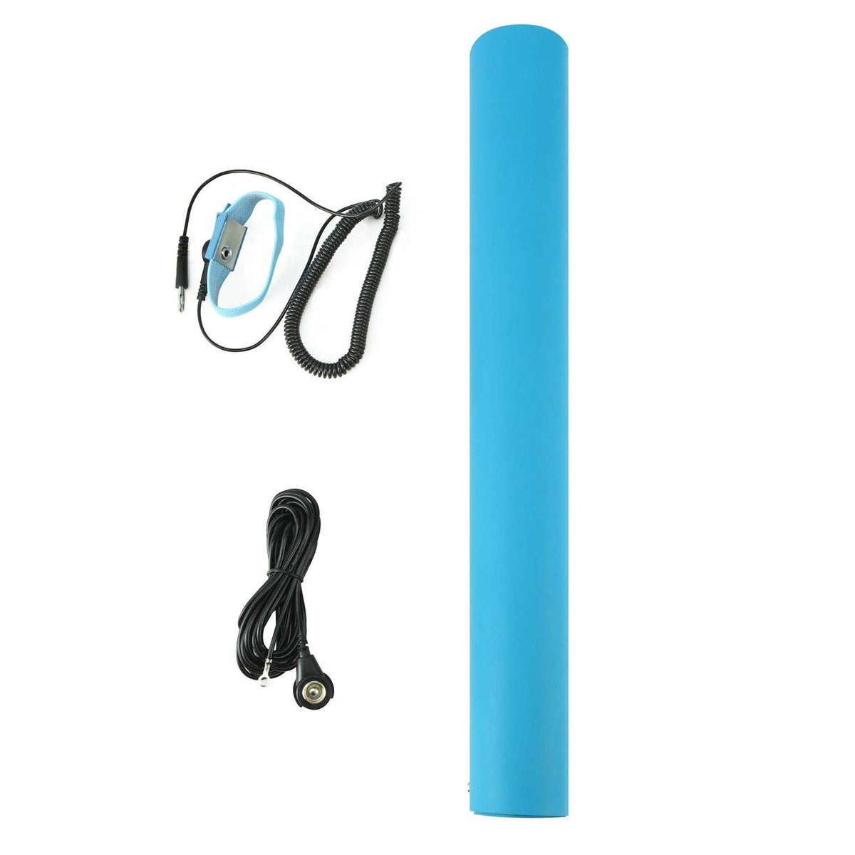 ESD Mat Kit with Wrist Strap and Grounding Cord (20 Inches x 24 Inches / Blue)