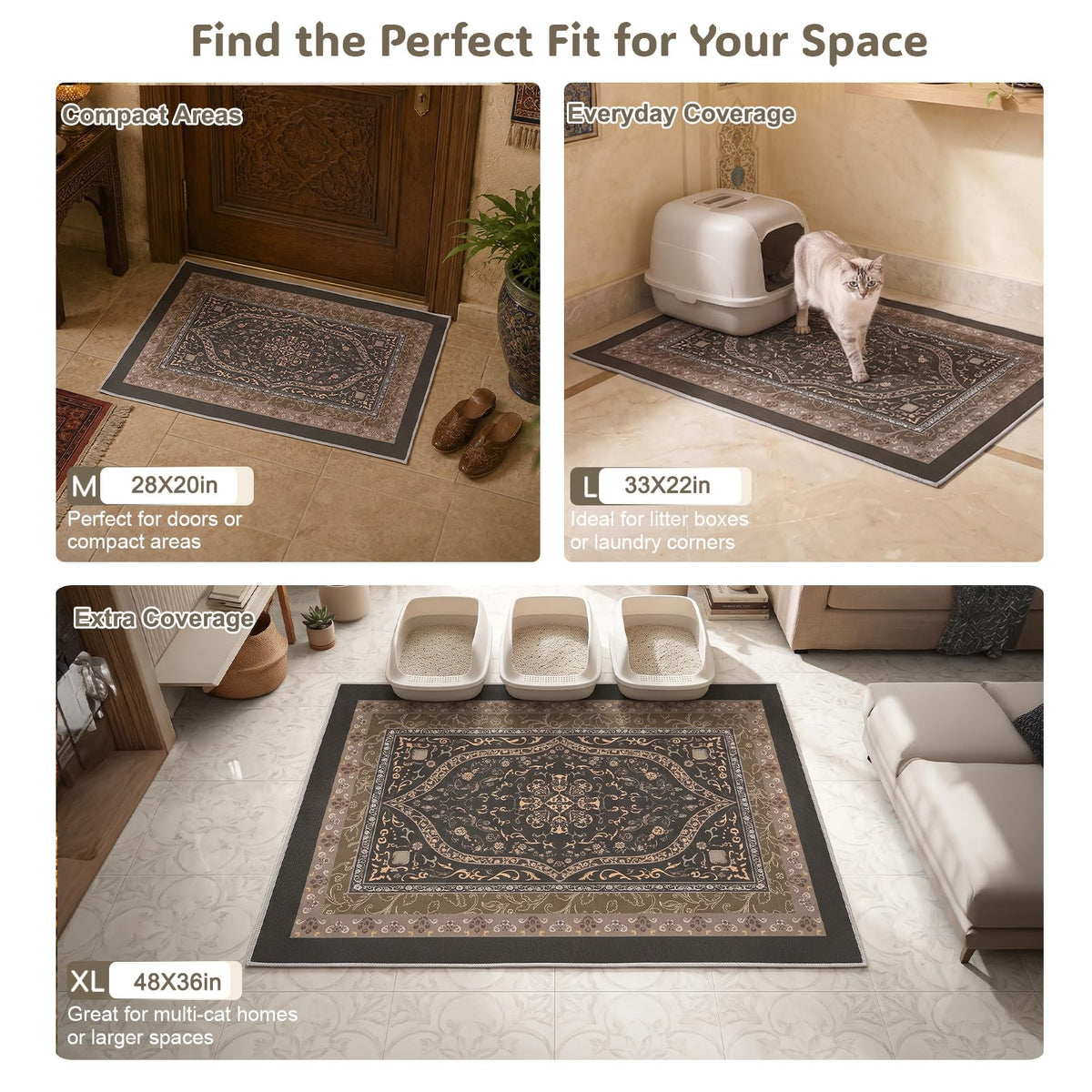 Cat Litter Mat (Bronze-Gold / L(33x22in))