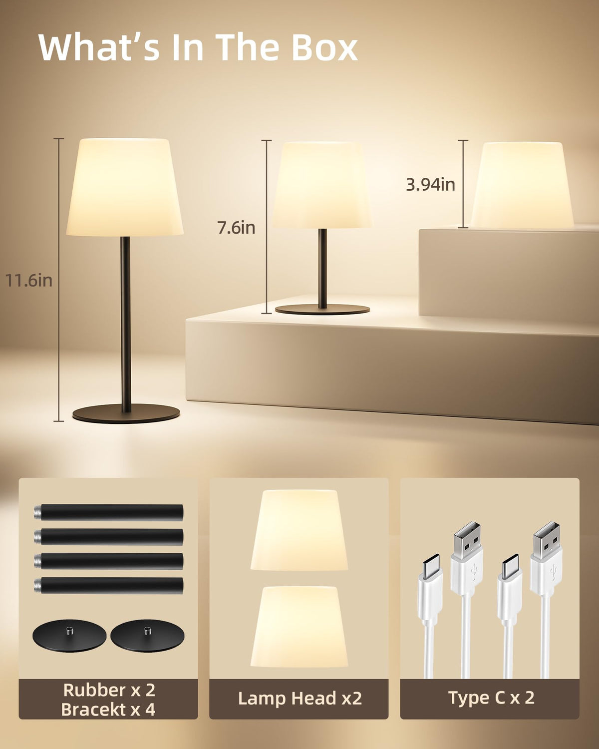 Spa Like Shower Lamp (Black / 2 Pack)