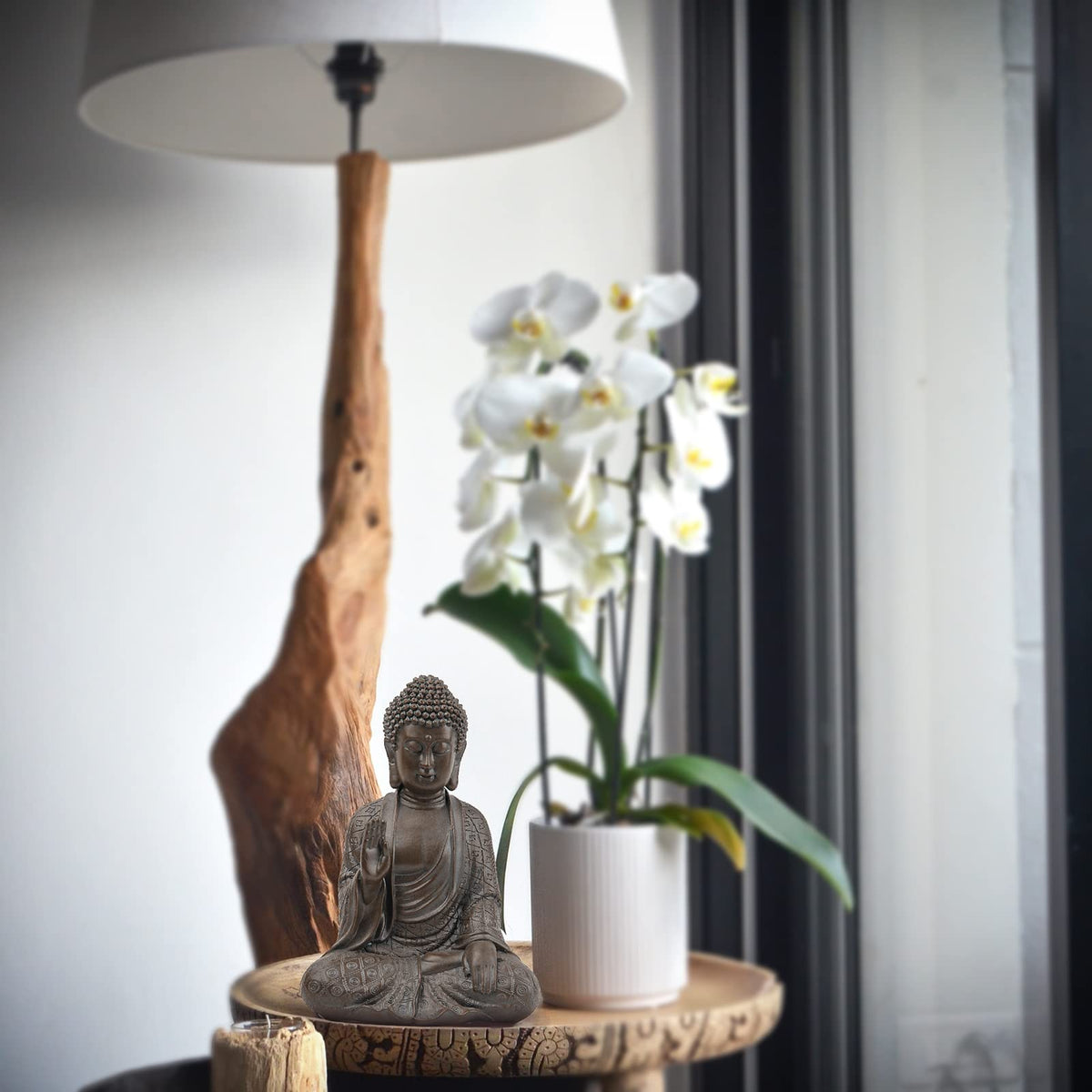 Buddha Statue for Home Decor (Dark Brown)