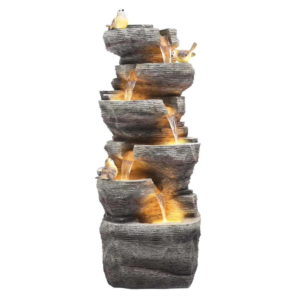 40H Extra Large Rock Outdoor Fountain 6 (39.4"h Gray)
