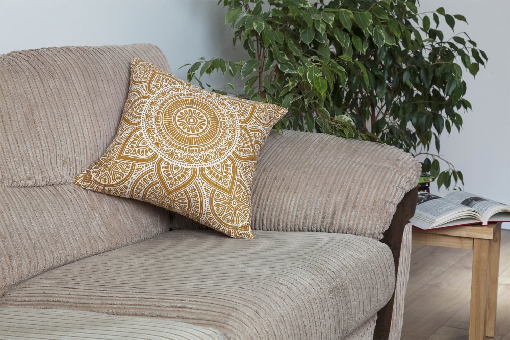Mandala Accent Throw Pillow Covers 18x18 Set of 2 (Mustard / 18" x 18" (Pack of 2))